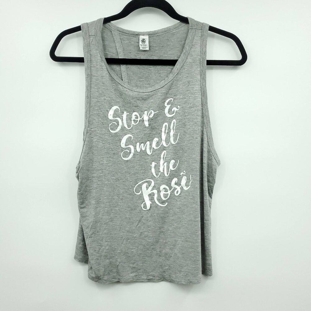 Body Rags 'Stop & Smell the Rose' Graphic Tank Top Small